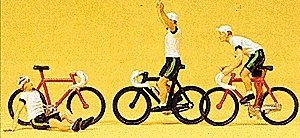 Cycle Racers -- Team B - White, HO, Preiser Kg 25005