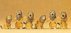 Animals -- Performing Lions - Seated pkg(3), HO, Preiser Kg 20381