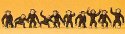 Animals -- Monkeys (brown) pkg(10), HO, Preiser Kg 20388