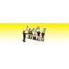 Scenic Accents(R) Figures -- Picket Line - 5 Workers Protesting Behind Barricade with 1 Police Of, N, Woodland Scenics 2197
