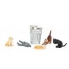 Cats w/Garbage Can - SceneScapes(TM) -- pkg(6), O, Bachmann Industries 33157