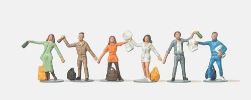 People Throwing Away Trash -- pkg(6), HO, Merten 212521