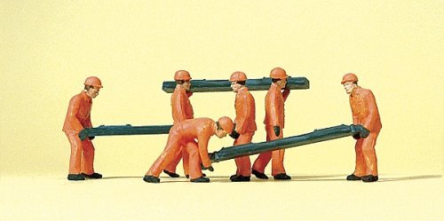 Railroad Personnel -- Track Workers w/Ties pkg(6), HO, Preiser Kg 14036