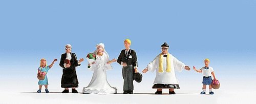 Wedding Party & Pastor pkg(6), HO, Noch Gmbh & Co 15860