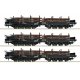3 piece set: Heavy-duty flat wagons, NS, HO, Roco 6600263