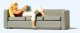 Recreation & Sports -- Woman Reading on Sofa, HO, Preiser Kg 28179