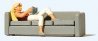 Recreation & Sports -- Woman Reading on Sofa, HO, Preiser Kg 28179
