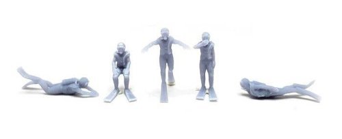 Recreation & Sports -- SCUBA Divers pkg(5), HO, All Scale Miniatures 870993