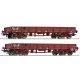 2 piece set: Low side wagons, SNCF, HO, Roco 6600224