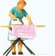 Woman Ironing, HO, Preiser Kg 28154