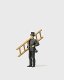 Individual Figures, Working People -- Chimney Sweep w/Ladder, HO, Preiser Kg 28080