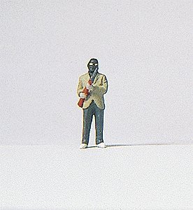 Individual Figure - Working People -- Criminal Wearing a Hooded Ski Cap with a Rifle, HO, Preiser Kg 29046