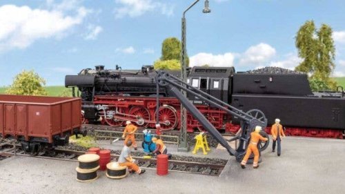Engine/Locomotive Facility Figures & Details -- 5 Figures, 4 Drums, 3 Cable Reels, Crane, Skate R, HO, Noch Gmbh & Co 16270