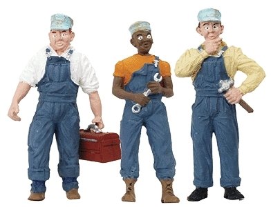 Scenic Accents(R) Figures -- Three Train Mechanics, G, Woodland Scenics 2549