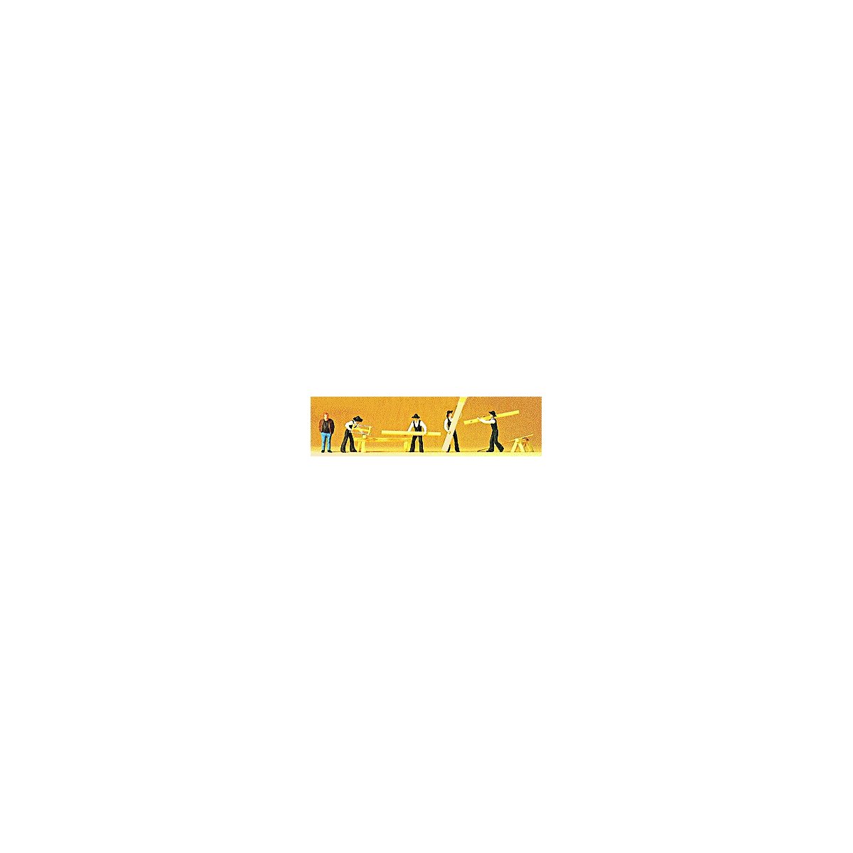 People Working -- Carpenters & Accessories pkg(5), HO, Preiser Kg 10376