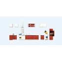 Mother Cooking -- Woman & Kitchen Furniture, HO, Preiser Kg 10646