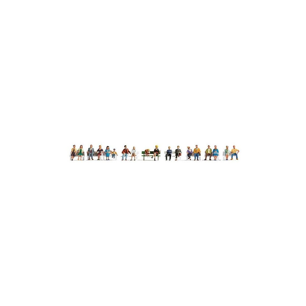 Sitting People -- pkg(18), HO, Walthers SceneMaster 6091