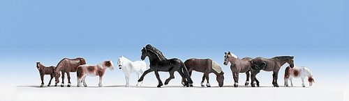 Horses -- pkg(9), HO, Noch Gmbh & Co 15761