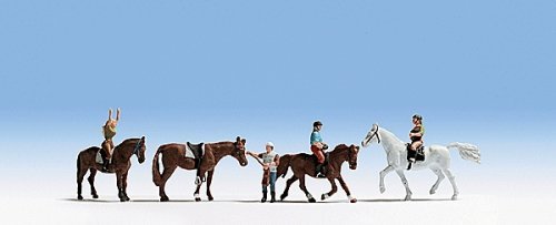 Equestrians -- 4 People & 4 Horses, HO, Noch Gmbh & Co 15630