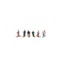Scenic Accents(R) -- Snow Skiers pkg(6), HO, Woodland Scenics 1967