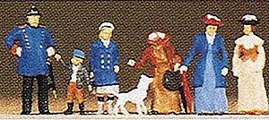 1900s Figures -- Passers-By, Police & Dog, HO, Preiser Kg 12131