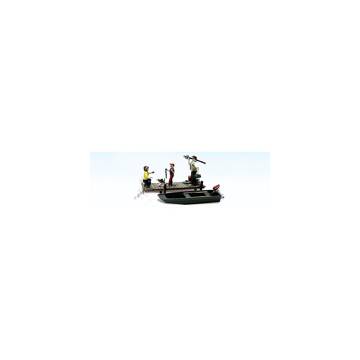 Family Fishing - Scenic Accents(R) -- With Boat & Pier, HO, Woodland Scenics 1923