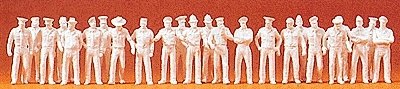 Unpainted Figure Set -- Uniformed People Combination Kit, HO, Preiser Kg 16345
