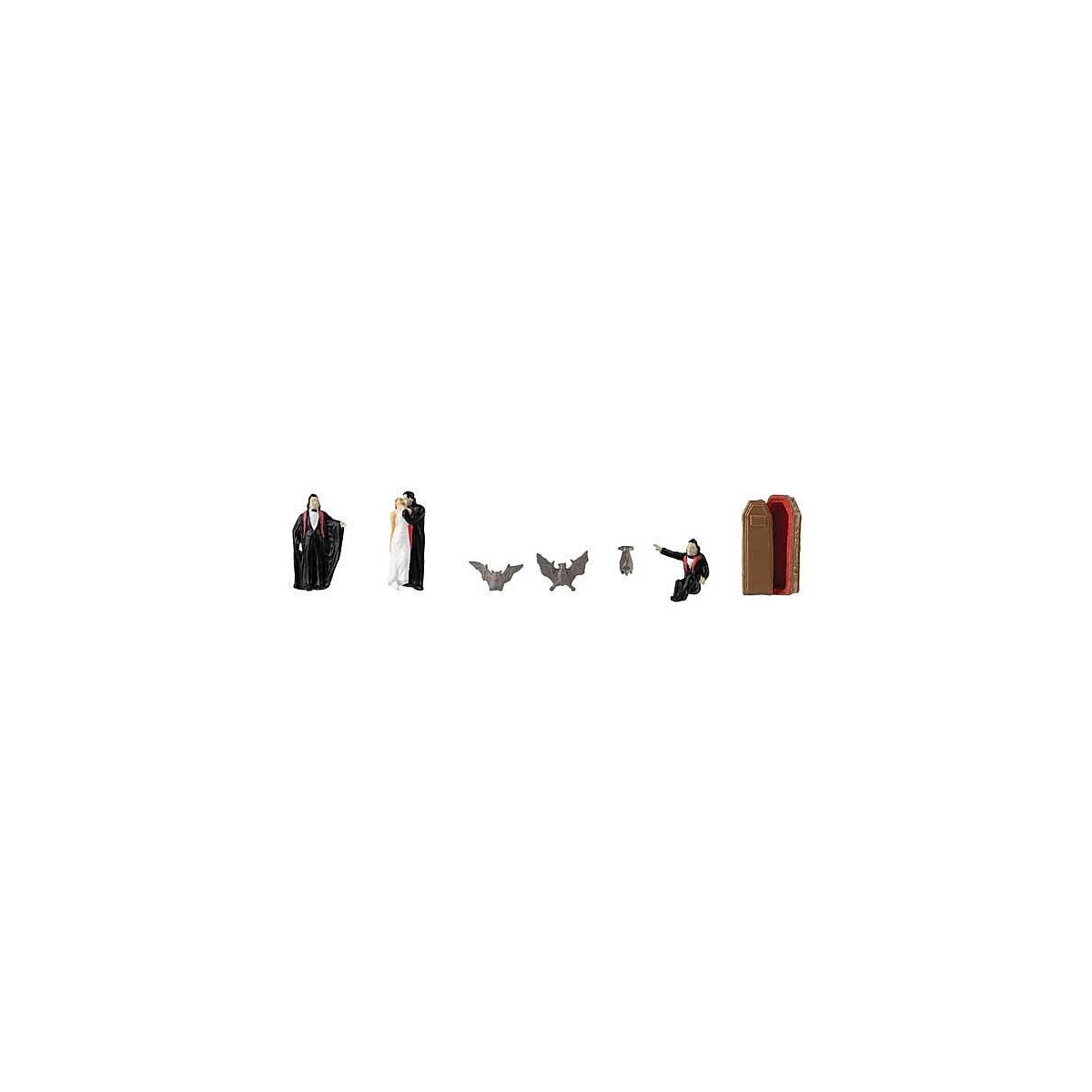 Count Dracula Figure Set -- Figures, Bats, Coffin, HO, Faller Gmbh 151632