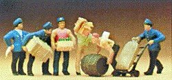 Delivery Men w/Loads -- pkg(6), HO, Preiser Kg 10016