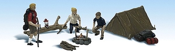 Campers - Scenic Accents(R) -- With Tent & Accessories, HO, Woodland Scenics 1917