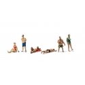 Scenic Accents(R) Figurines -- Beach Goers pkg(4), N, Woodland Scenics 2219