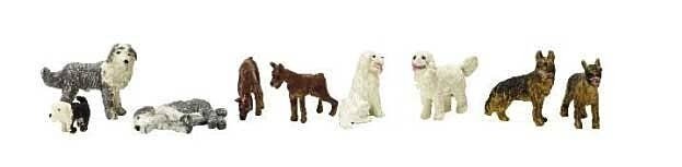 Scenic Accents(R) -- Dog Pack pkg(9), HO, Woodland Scenics 1971