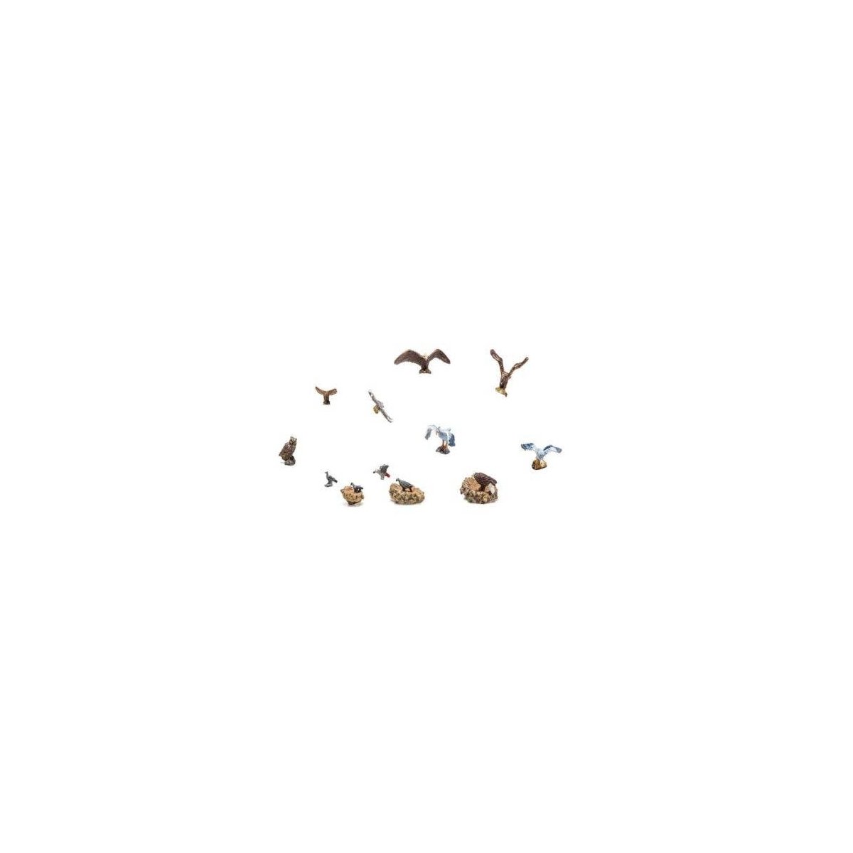 Birds and Nests - Scenic Accents(R) -- 15 Pieces plus 3 Nests, HO, Woodland Scenics 1970