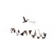 Geese and Chickens - Scenic Accents(R) -- 8 Geese, 9 Chickens, HO, Woodland Scenics 1968