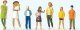 Standing Youths pkg(7), HO, Preiser Kg 10698