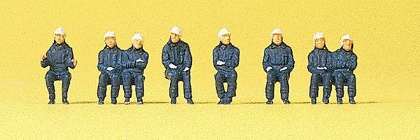 Emergency Workers -- Seated Firemen, N, Preiser Kg 79172