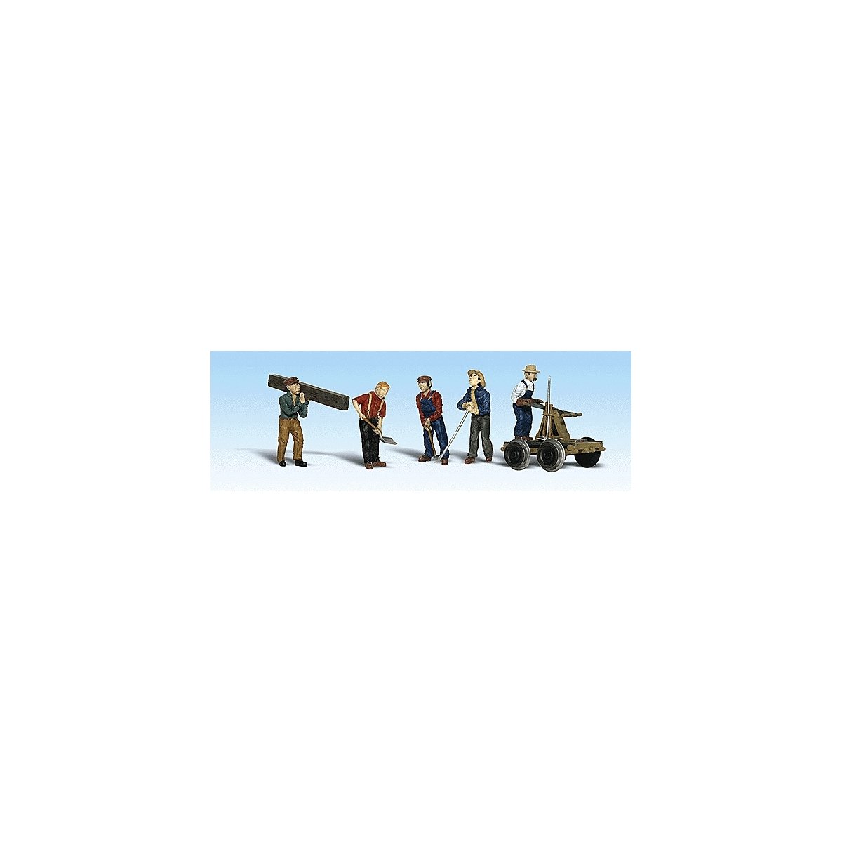 Rail Workers w/Handcar - Scenic Accents(R) -- pkg(5), HO, Woodland Scenics 1898