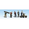 Rail Workers w/Handcar - Scenic Accents(R) -- pkg(5), HO, Woodland Scenics 1898