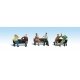 People on 3 Benches - Scenic Accents(R), HO, Woodland Scenics 1924