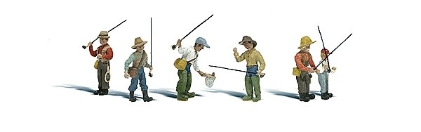 Scenic Accents(R) -- Fly Fishermen pkg(6), N, Woodland Scenics 2215