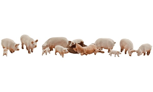 Yorkshire Pigs - Scenic Accents(R) -- pkg(12), HO, Woodland Scenics 1957