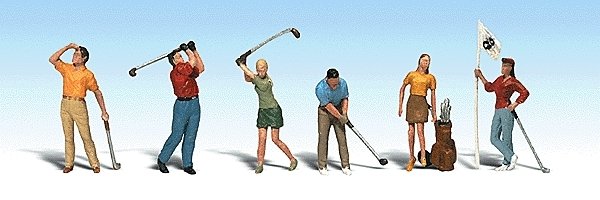 Scenic Accents(R) -- Golfers pkg(6), HO, Woodland Scenics 1907