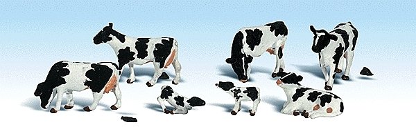 Holstein Cows - Scenic Accents(R) -- pkg(6), HO, Woodland Scenics 1863