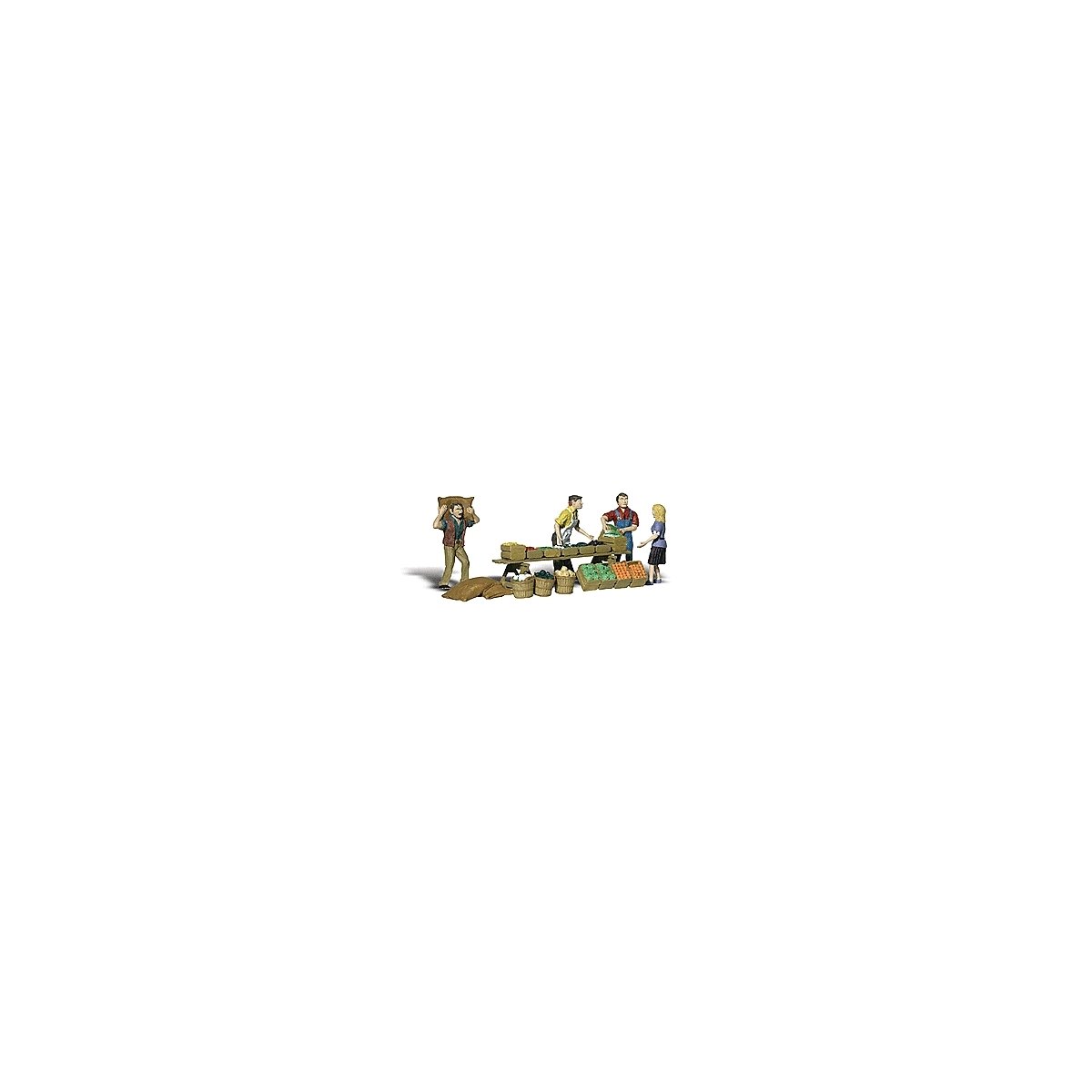 Scenic Accents(R) Figures -- Farmers Market Vendors & Customer pkg(4), N, Woodland Scenics 2170