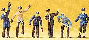 Railroad Personnel -- Railway Yard Workers pkg(6), HO, Preiser Kg 14013