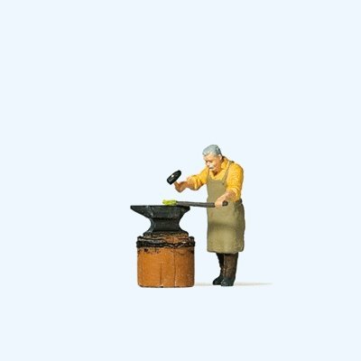 Working People -- Blacksmith with Anvil, HO, Preiser Kg 28187