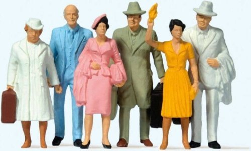 Standing Passengers -- Set 1 pkg(6), 1/32, Preiser Kg 63202