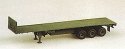Military - US/NATO (Modern) - Trailers -- M872 3-Axle 34-Ton Flatbed without Tractor (green), HO, Trident Miniatures 90068