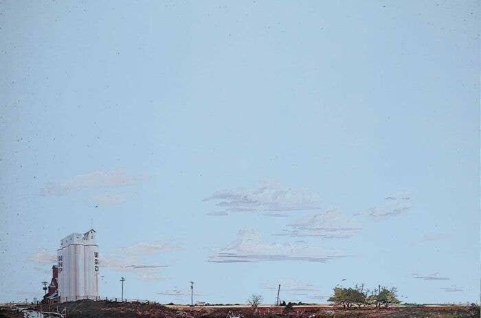 Background Scene 24 x 36′ 60 x 90cm - Instant Horizons(TM) -- Prairie/Grain Elevator, HO, Walthers SceneMaster 709