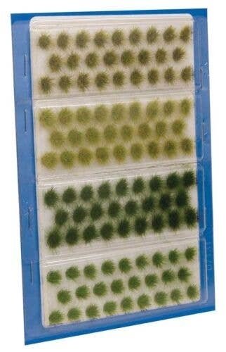 Grass Tufts - 1/4′ 0.6cm Tall pkg(104) -- Wild Mix Short, HO, Walthers SceneMaster 1134